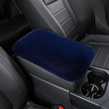 Car Center Console Cover Pad Anti-Slip Soft Plush Warm Universal Car Armrest Cover Cushion Comfortable Interior Decoration Accessories Blue