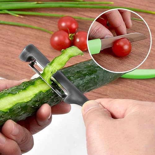 Nisun Multi-Functional Stainless Steel Kitchen Vegetable Fruit Knife & Peeler Set With Comfortable Grip And Safety For Kitchen & Travelling thumb #4