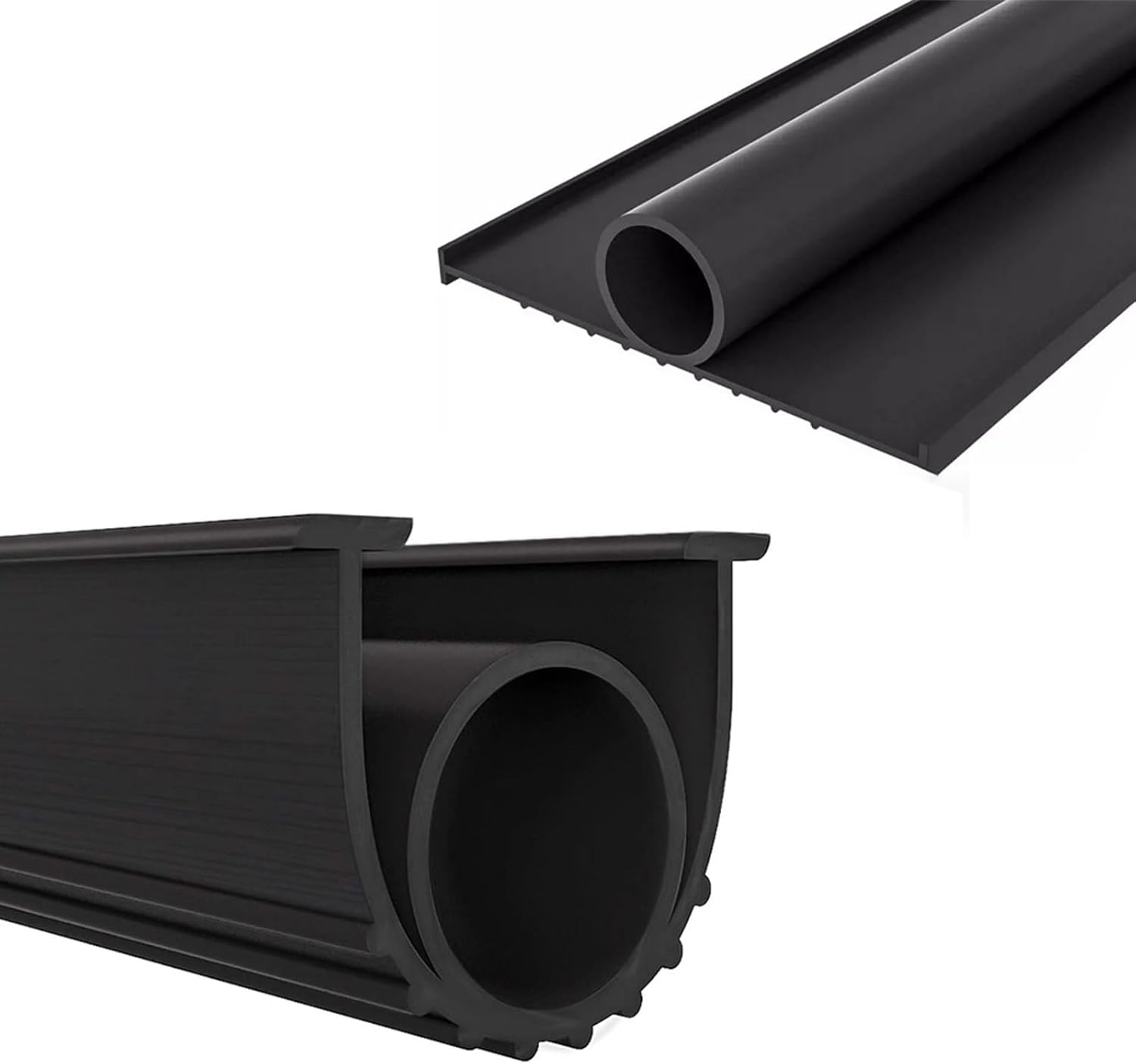 10m/20m Door Sweep for Bottom of Door, Garage Door Seals Bottom Rubber, Door Insulation, D-Shape Universal Type for Rolling Shutter Doors Soundproof Sealing, Freely Cut, Black
