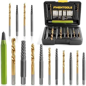 15PCS Stripped Screw Extractor Set - Easy Out Broken Bolt Removal Kit