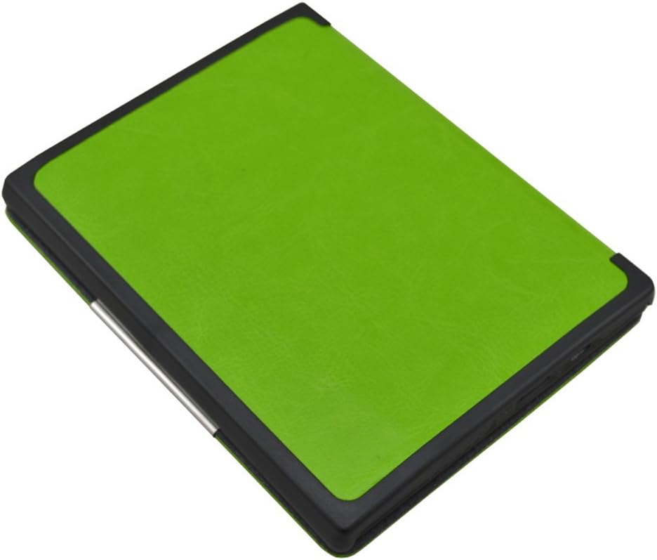 Magnetic Magnet Ultra Slim Thin Leather Cover Sleeve Case with Auto Wake Sleep Mode for eReader eBook Kobo Aura (NOT fit KOBO Aura HD) (Green)