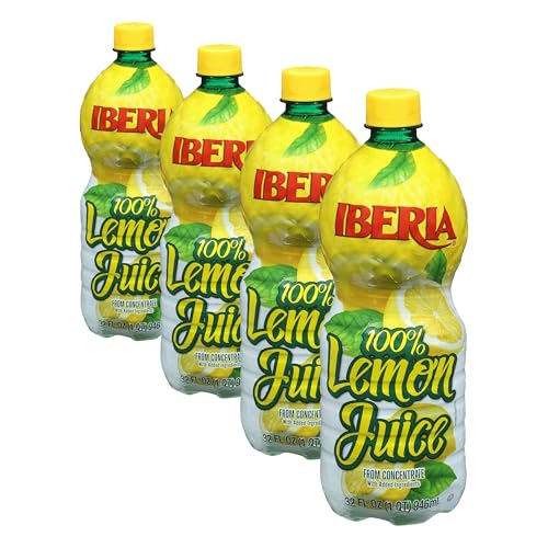 Iberia 100% Lemon Juice from Concentrate 32 oz Pack of 4