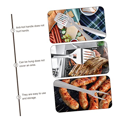 Set de 2 piezas para barbacoa de acero inoxidable con espátula y tenedor miniatura 6