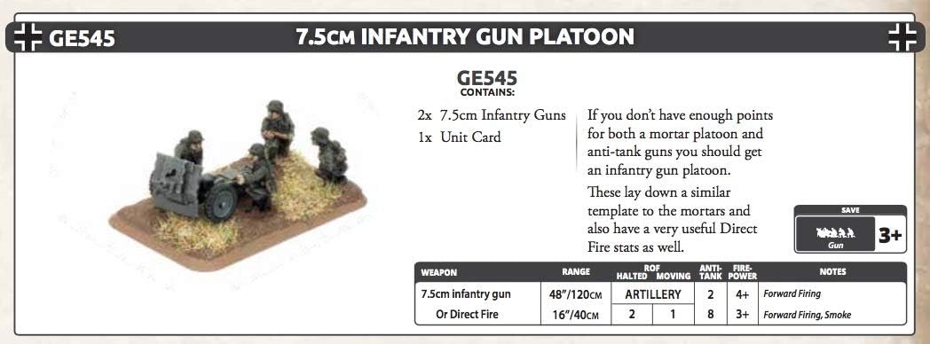Flames of War: Mid War: German: 7.5cm Infantry Gun Platoon (GE545)