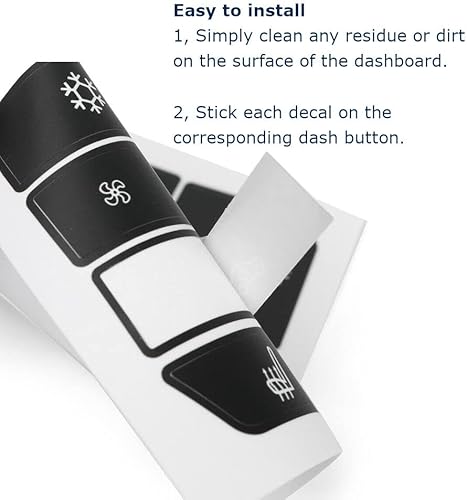 Miniatura 4 de Ombialo Kit de reparación de botón de salpicadero de CA, calcomanías compatibles con BMW Serie 5 2009-2015, 1 unidad (BMW-5 Series), negro mate