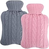 Wärmflasche mit weichem Bezug, 2L Auslaufsicher Bettflasche, Wärmflasche mit Bezug für Gemütliche Nächte,Kälteschutz für Erwachsene & Kinder Abend Winterheizung Geschenke - Blau & Grau (rot) Wärmflasche mit weichem Bezug, 2L Auslaufsicher Bettflasche, Wärmflasche mit Bezug für Gemütliche Nächte,Kälteschutz für Erwachsene & Kinder Abend Winterheizung Geschenke - Blau & Grau (rot)