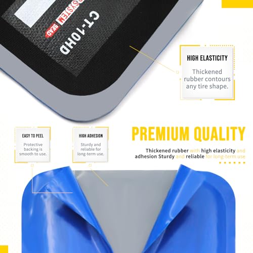 Image of 41PCS Tire Patches, Tire Patch Kit Heavy Duty 2.56 x 3.15, 3.15 x 4.7, Square Tire Patch Tire and Tube Patch Tire Repair Tools Tire Patches Kit for Bike Motorcycle Vehicle Puncture Repair