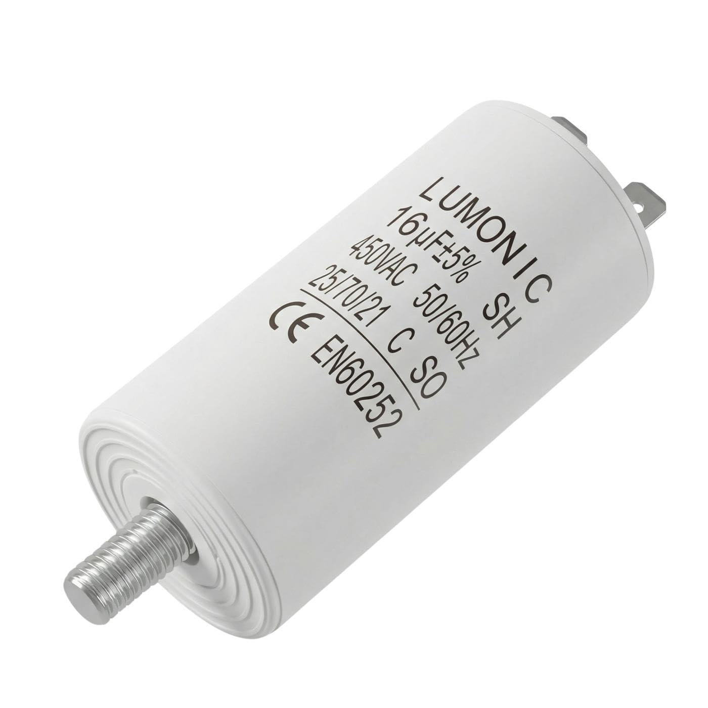 Lumonic Condensatore di avviamento 16µF 450V 34x70mm per pompe tosaerba utensili