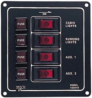 AMRS-422010-1 Sea Dog Aluminum Vertical 4 Gang Switch Panel