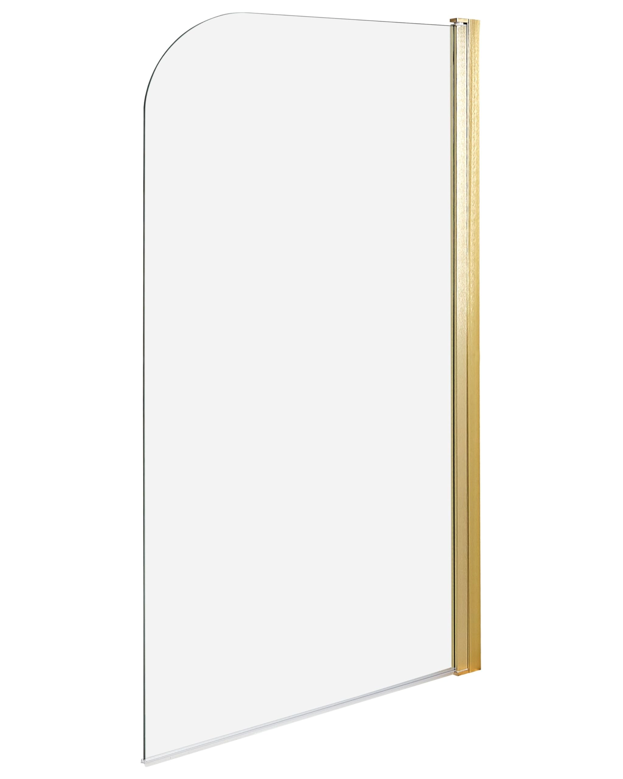 Mampara de ducha minimalista de vidrio templado transparente ajustable dorado 140 x 80 cm Lapan