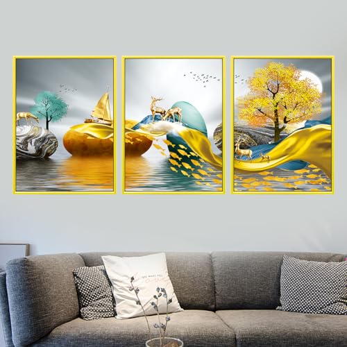 Autocollant mural feuille botanique Lot de 3 stickers vinyle 30x40 cm - 2
