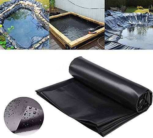 MOOUK 3x2m Waterproof Liner film Fish Pond Liner Pond Skins Garden Pools Reinforced HDPE Heavy Guaranty Landscaping Pool Pond(Black)