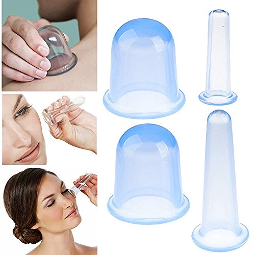 Chinese Medicine Acu Pressure Silicone Cupping Set Kit for Deep Tissue Massage Therapy, Facial and Eyes, Cellulite Removal Cups, Firming and Shaping of Body, Pain and Stress Relief