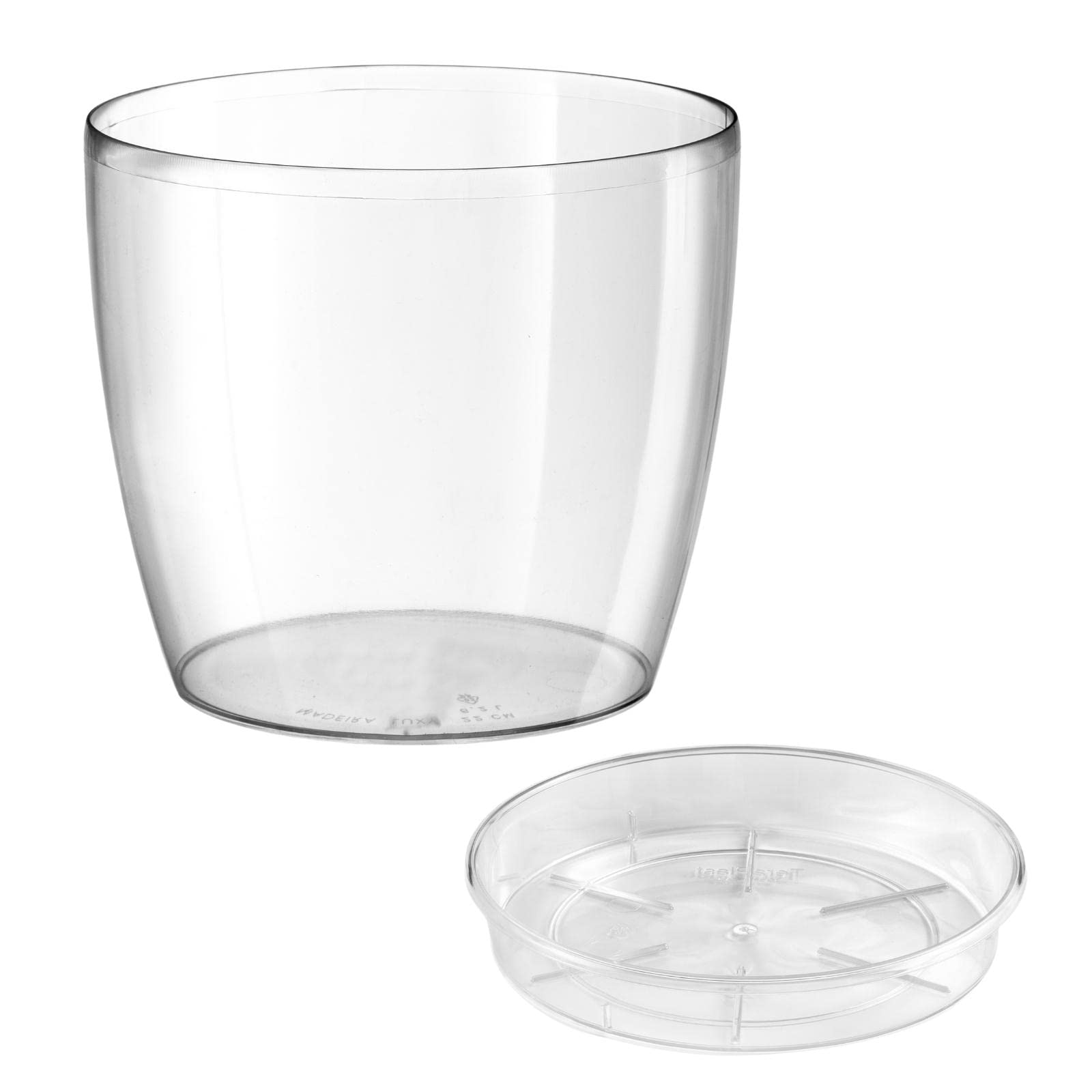 ECOMACETAS FLOWERPOT STORE Maceta de Plástico Transparente, Redonda para Orquídeas o Decoración (1, 14cm)