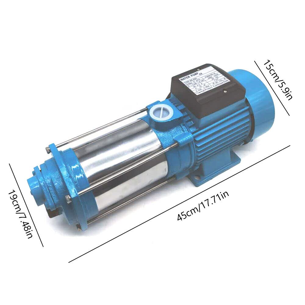 Pompe centrifuge en acier inoxydable 2200 W 4000 l/h 100 m Hauteur de refoulement Pompe à eau Pompe de jardin Pompe haute pression pour pipeline Boosting et alimentation en eau