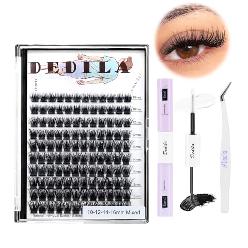 Tige large simple faux cils en plateau mixte 10-16 mm kit complet avec colle et pince