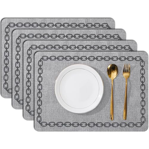 Sets de table antidérapants et lavables contre les taches rose - 2