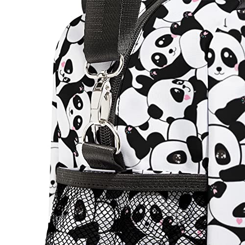 Reusable Insulated Lunch Bags For Girls Women, Large Durable Leakproof Lunch Box With Adjustable Shoulder Strap, Wide Open Lunch Tote Bag Cooler Bag For Kids Adult Work Picnic Travel (Panda Black) #TOP4
