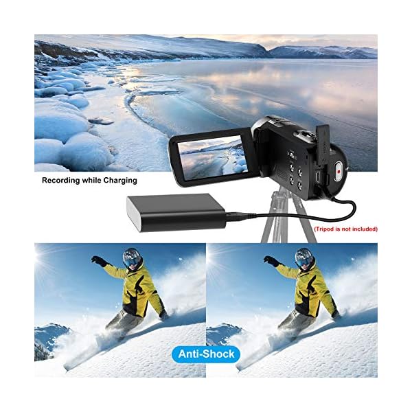 Videokamera Camcorder FHD 1080P 24MP YouTube Vlogging Kamera Recorder 7,6 cm 270 Grad Rotation TFT LCD Bildschirm 16X… – Bild 7