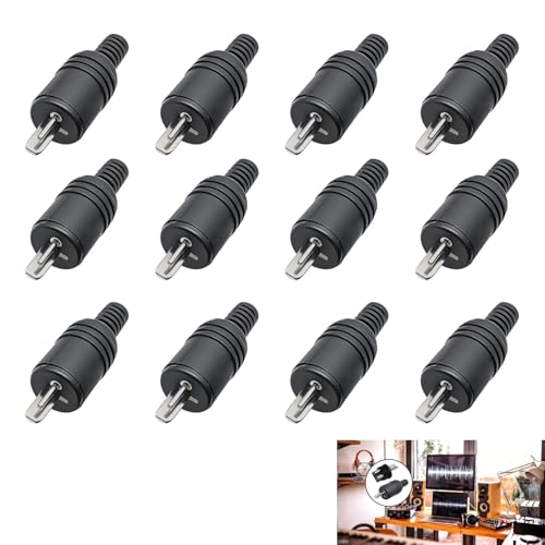 12 Pièces Fiche DIN 2 Broches, Connecteur Haut-Parleur DIN avec Bornes à Vis pour HiFi, Connecteurs Audio Mâles sans Soudure, Idéal pour Appareils Audio...