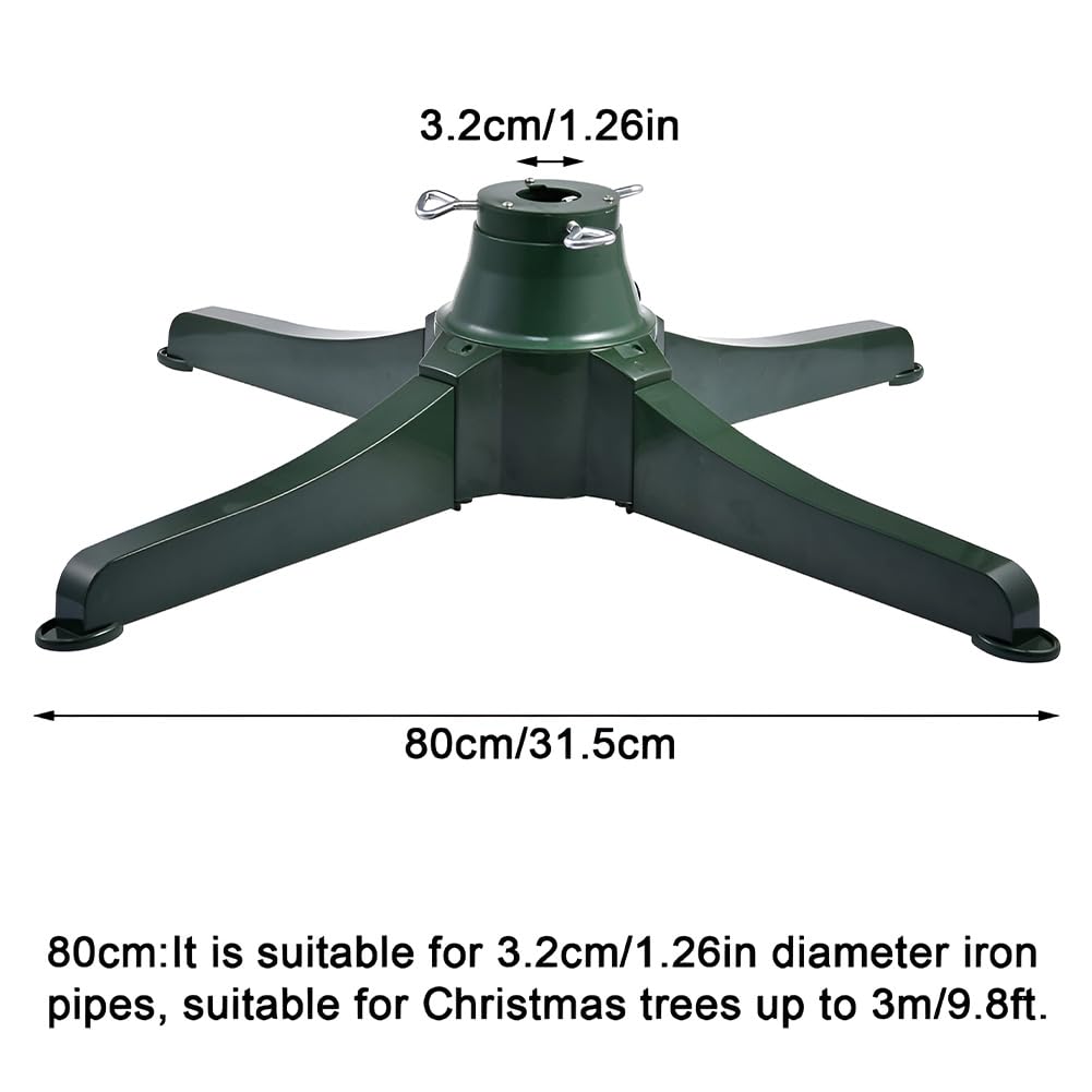 Soporte Giratorio de 360° para árbol de Navidad, Soporte de Base de árbol Giratorio eléctrico, Soporte Ajustable para árbol de Vacaciones Artificial, para árboles de hasta 7.5 pies y 80 Libras 80cm