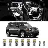 AWALITED 10pcs Interior LED Lights Kit Super Bright LED Map Dome Light Bulbs for 2015 2016 2017 2018 2019 2020 2021 Jeep Renegade all models