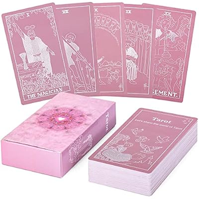 Erbacan Tarot Cards with Guide book-78 Classic Tarrot Card Deck Fortune Telling Game for Beginners or Expert-Learning Tarot Cards (Free Pouch Bag)