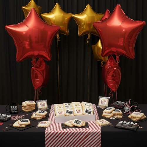 Image of Movie Night Cookies Party Favors | Individually Wrapped 24 Pack Cookie | Movie Night Theme Birthday Kids Adults Treats snacks