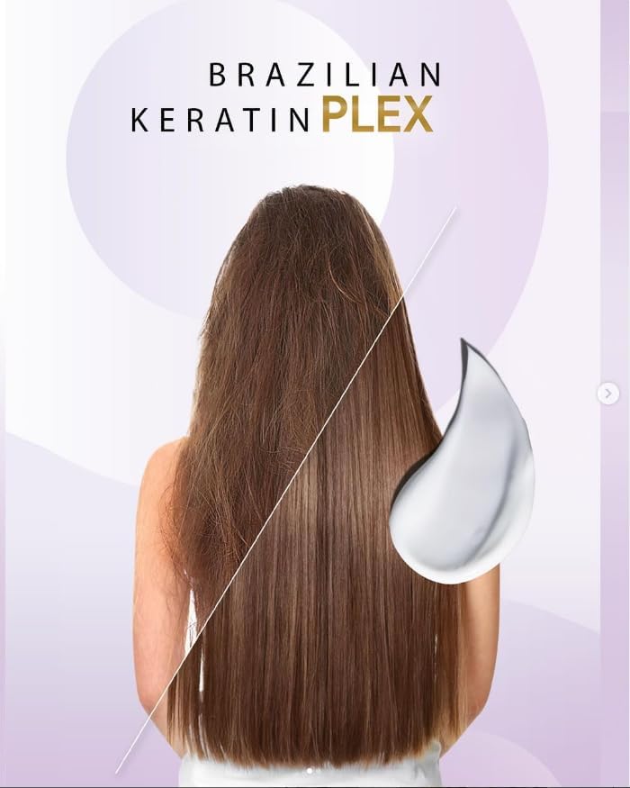 Miniatura 2 de Holex Cosmetics Acondicionador sin enjuague de queratina brasileña Plex, tratamiento nutritivo sin enjuague enriquecido con queratina y aceite de