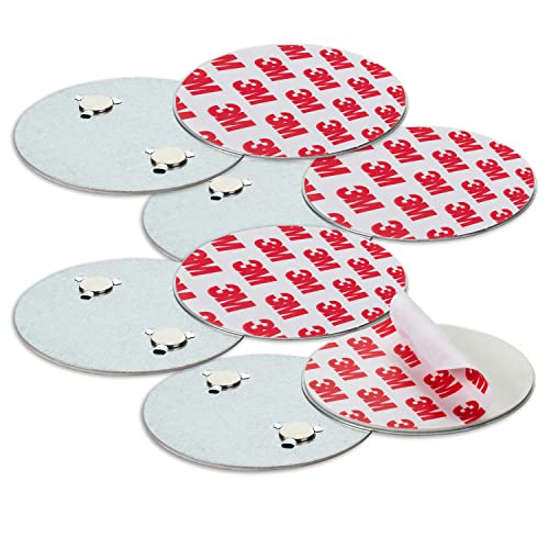 Preisvergleich Produktbild SHD Klebepads Magnetische Rauchmelder-Halterung für Feuermelder, 3M Selbstklebepads mit Magnethalterung, Ø 70mm, Sichere, Schnelle & Einfache Montage, kein Bohren und Keine Schrauben, 4er-Set