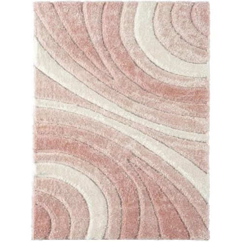 Image of Soft Shaggy Carpet 6x8 Feet - Ultra Plush, Non-Slip, High Pile 2 Inch Microfiber Rug for Bedroom, Living Room, Kids Room & Office - Modern Cozy Floor D�cor (Peach Ivory C)