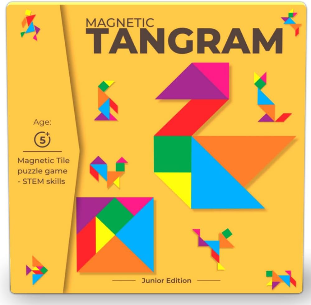 - Pelikas Toyz Magnetic Tangram Puzzle for Kids 5 Years+ โ Travel Logic Game & Brain Teaser Toy, Ideal Birthday Return Gift for Boys & Girls, Educational STEM Activity Book (Compact & Portable)