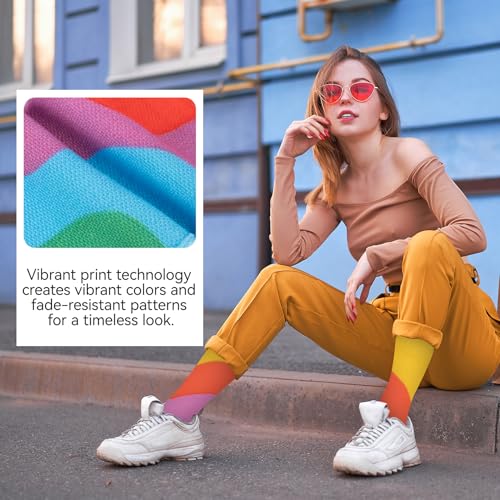 Image of Novelty Crew Socks for Unisex Wild Side with These Eye-Popping Prints 3 Pairs One Size