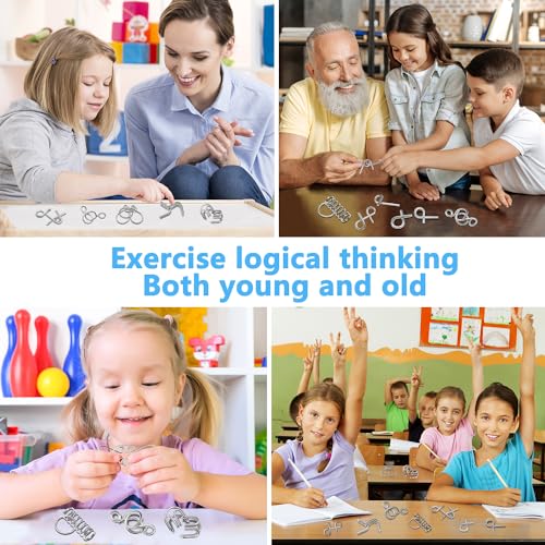 Steemjoey 8 Stück Knobelspiele Metall, Metalldraht Puzzle, Metallpuzzle Metallknobellei Set Denkaufgabe IQ Test Lernspielzeug Party Mitgebsel Kindergeburtstag für Erwachsene Kinder