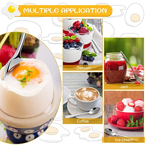 6 Pieces Demitasse Spoon Espresso Spoons Stainless Steel Small Dessert Spoon Egg Spoon 5 Inches Tasting Silver Little Baby Spoons For Soft Boiled Egg Coffee Tea #TOP3