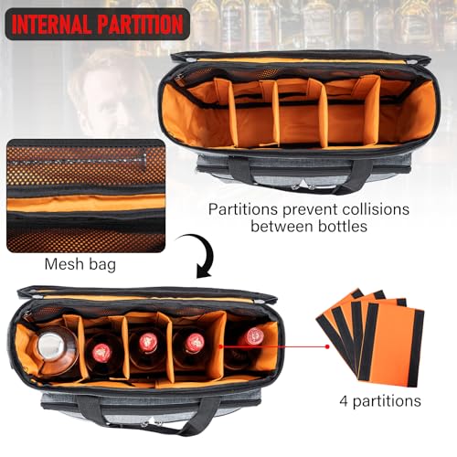 Bolsa de camarero portátil con separadores para kit de coctelera y hogar 4