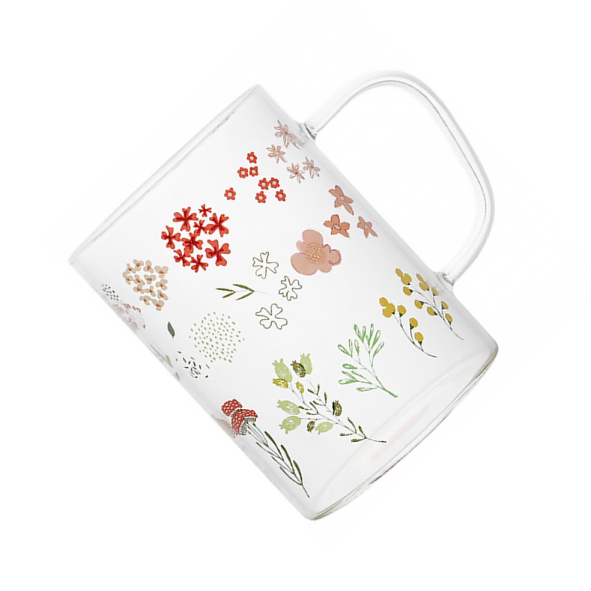 Vaso de jugo de fruta y copa de cristal para bebidas y refrescos en cocina