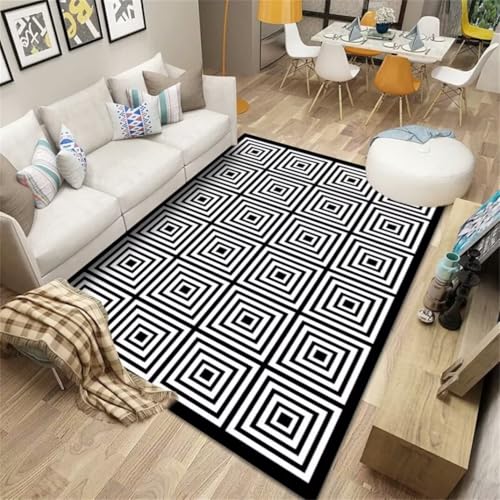 Kunsen Alfombra Juvenil alfonbras Infantil no te desvanezcas Decoración de línea de Alfombra de área para Sala de Estar, Dormitorio, Comedor 200X250CM