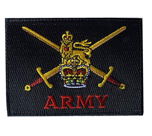 British Army Crest Tactical Embroidered Applique Fastener Hook & Loop UK Emblem