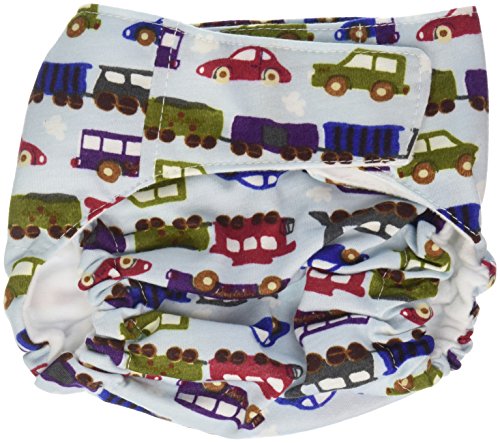 CuteyBaby That's a Wrap Diaper Cover, Trains & Cars, Medium