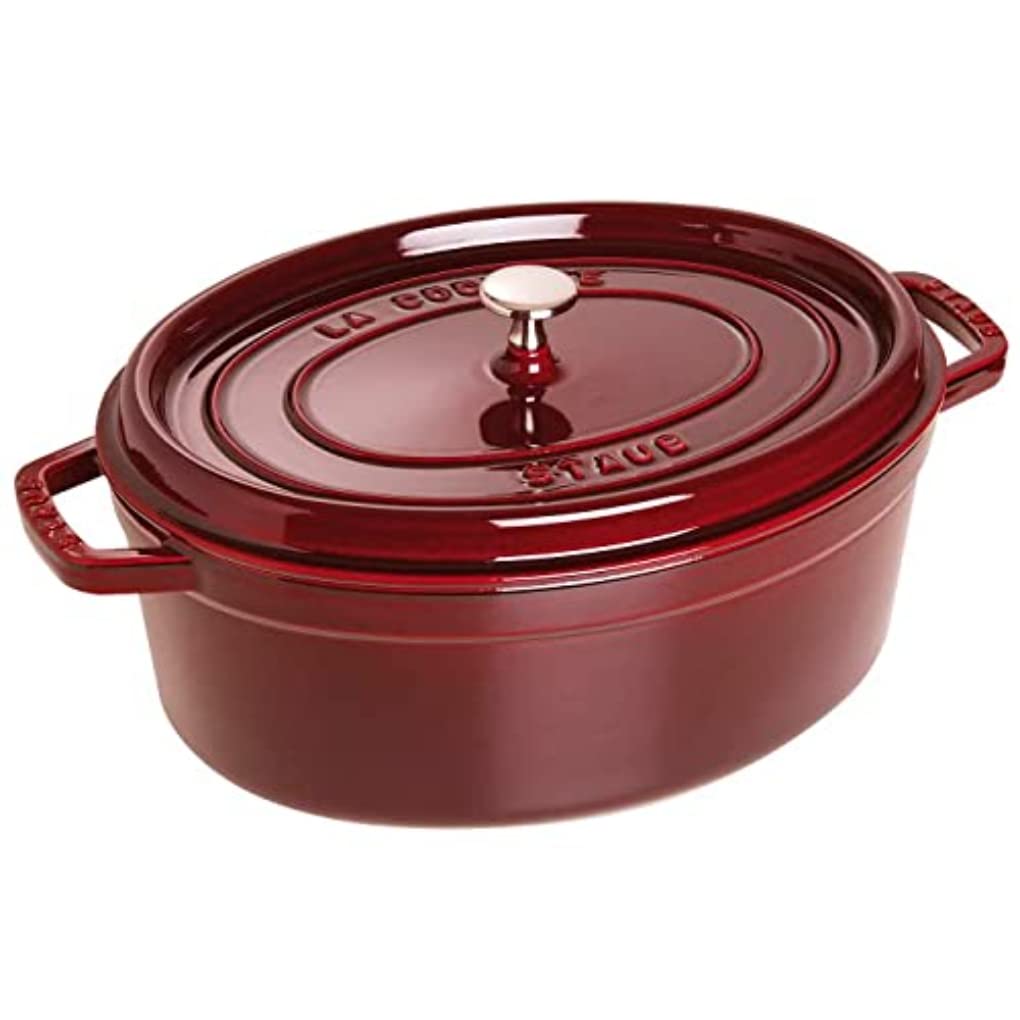 STAUB Casseruola/Cocotte in Ghisa, Ovale 31 cm, 5.5 Litri, Rosso (Granatina)