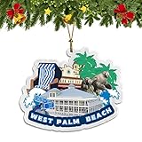 West Palm Beach Florida Christmas Ornaments Transparent Acrylic Hanging Christmas Tree Pendant Home