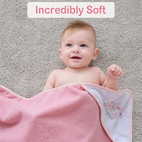 Image of Viviland Baby Towels and Baby Wash Cloths Set Hooded Baby Towels Baby Wipes Absorbent Bath Face Towels Burp Cloths or Face Towels for Girl Boy 6-Pack Size 28 x 28 Inch(Unicorn Rainbow)