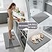Yimobra Bathroom Rugs Non Slip Washable 24x17 Inch - Ultra Soft Absorbent Chenille Bath Mat, Quick Dry Shaggy Floor Carpet for Tub Shower, Gray Home Decor Accessories