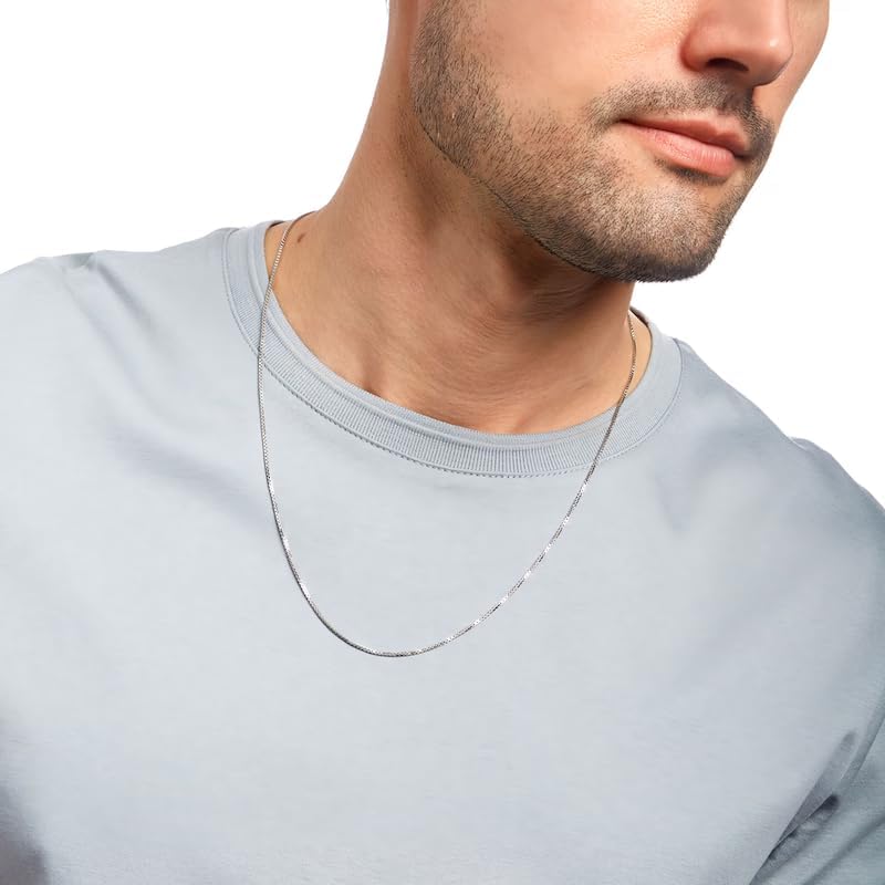 Box Chain for Men 925 Sterling Silver Box Chain Necklace for Men Women Lobster Clasp 1.5/2/3mm, 16-26 Inch - Image 3