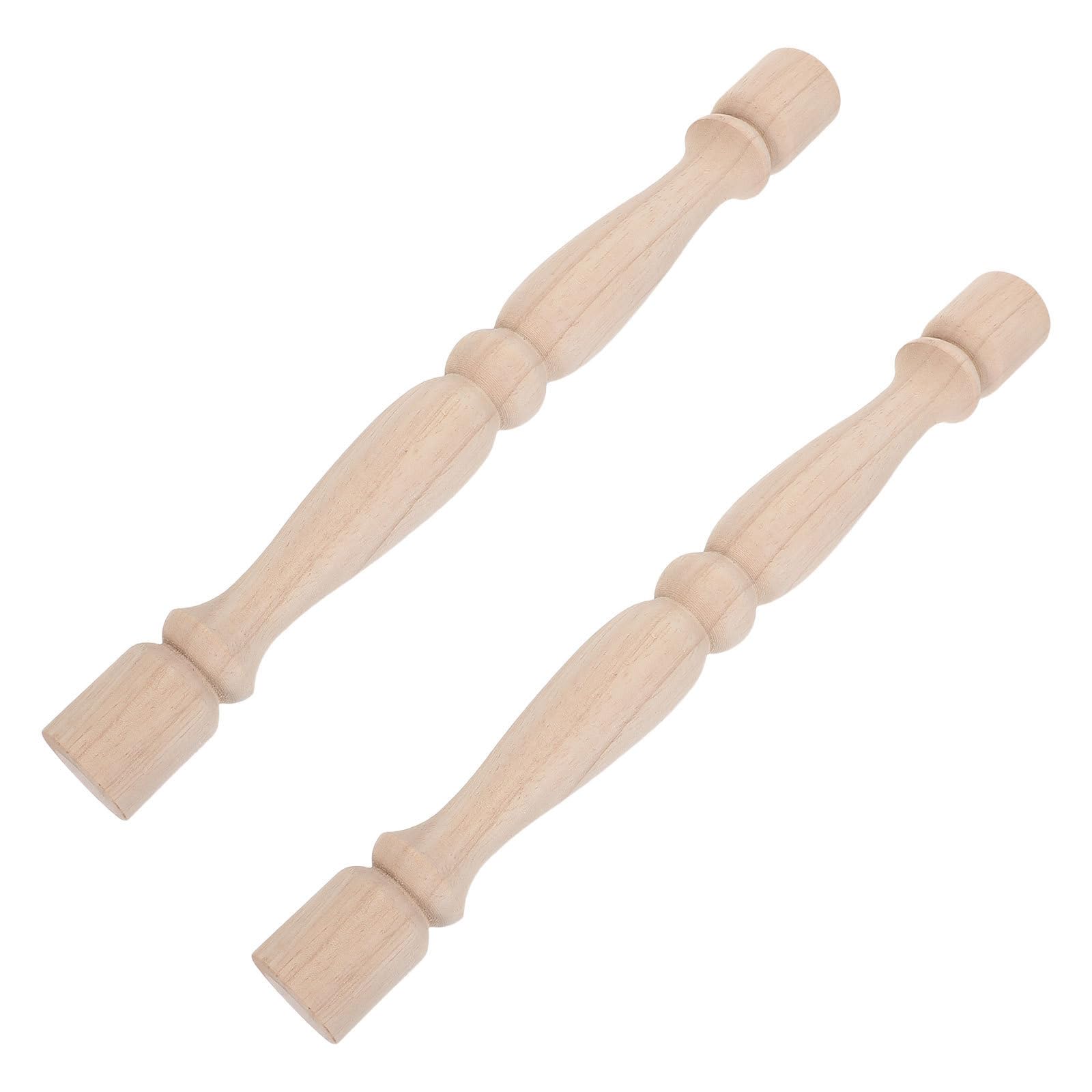 2pcs Wooden Spindles 12 Inch Unfinished Railing Posts for DIY Crafts