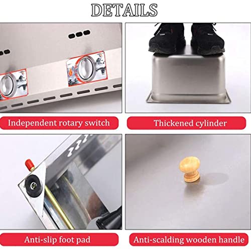 Gewerbliche Gas Fritteuse, Edelstahl Fritteuse, 12L Gas Fritteuse,mit Korb und Deckeln Edelstahl-Arbeitsplatte mit Metallrohr-Fritteuse Hähnchenchips Fritteuse – Bild 6