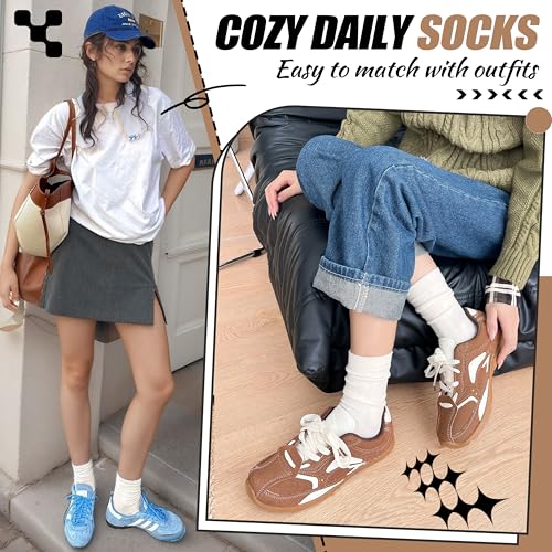 Thin Merino Wool Boot Socks Warm Winter Cozy Comfy Breathable Work Casual Socks for Women 5 Pairs3