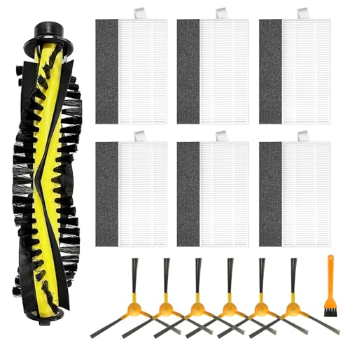 Fixbetter Kit di Accessori di Ricambio per Tesvor X500, X500 PRO, M1, M2, per Neatsvor X500 Parti di Ricambio per aspirapolvere Robot, 1 Spazzola a Rullo, 6 filtri, 6 spazzole Laterali, 1 Spazzola