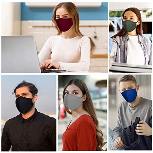 Cloth Face Masks Reusable Washable Cotton Face Mask Adjustable Masks 3 Layer Safety Face Covering for Women Men 6 Pack - Image 7